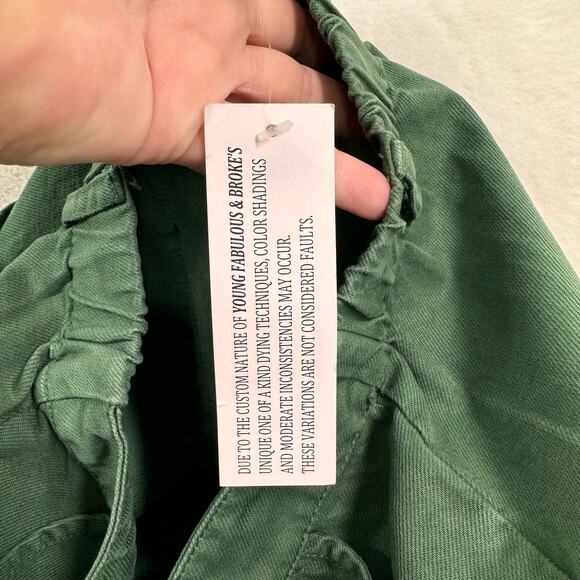 NWOT Young Fabulous & Broke Finlay Cargo Pants Green Utility Casual Boho Size XS - Picture 9 of 10